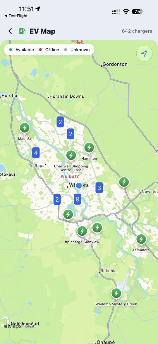PriceMate EV chargers on the map
